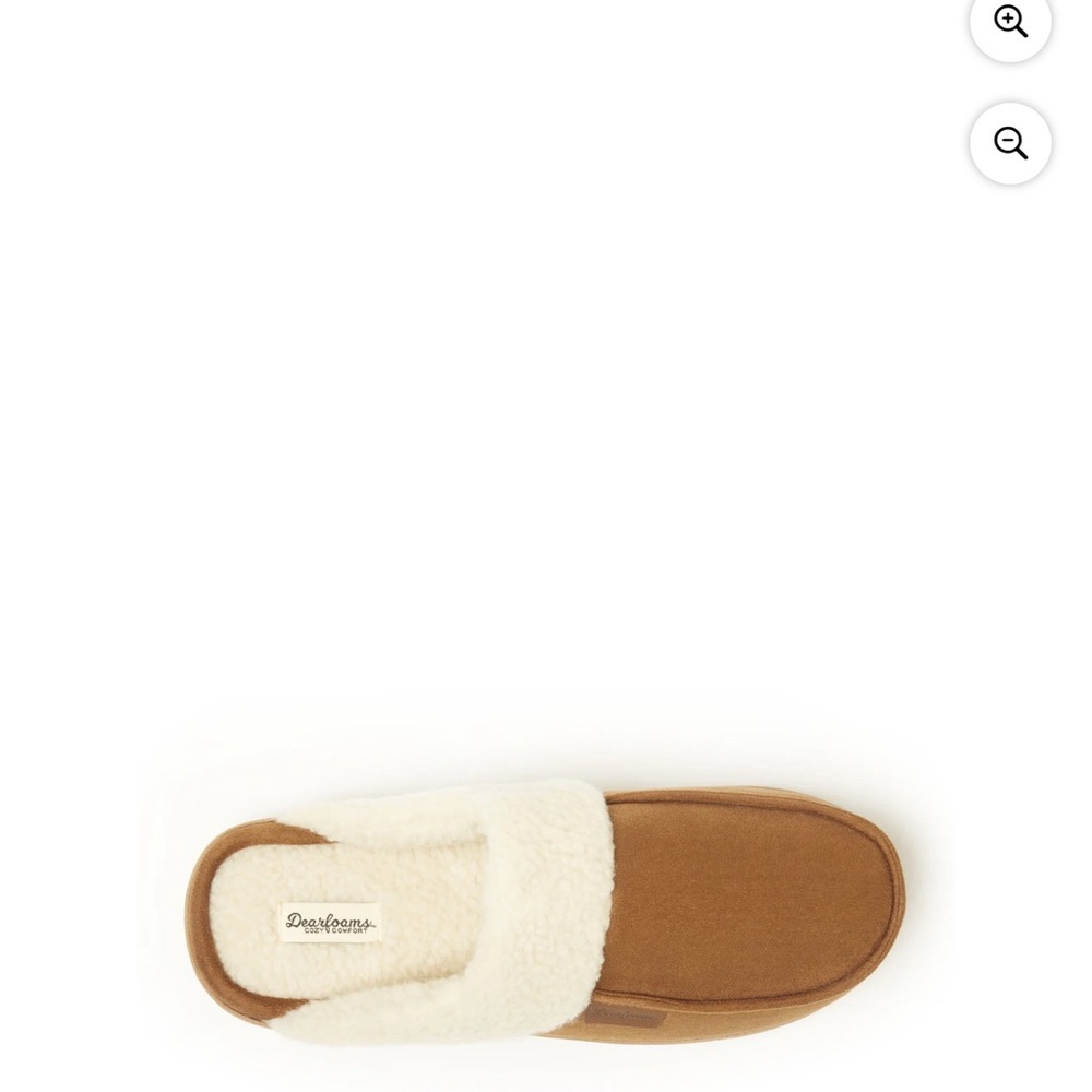 Dearfoams Tan Slippers with White Lining